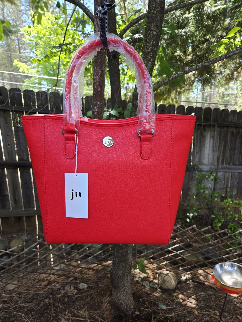 Jessica Moore Red Tote Bag - Structured Everyday Handbag